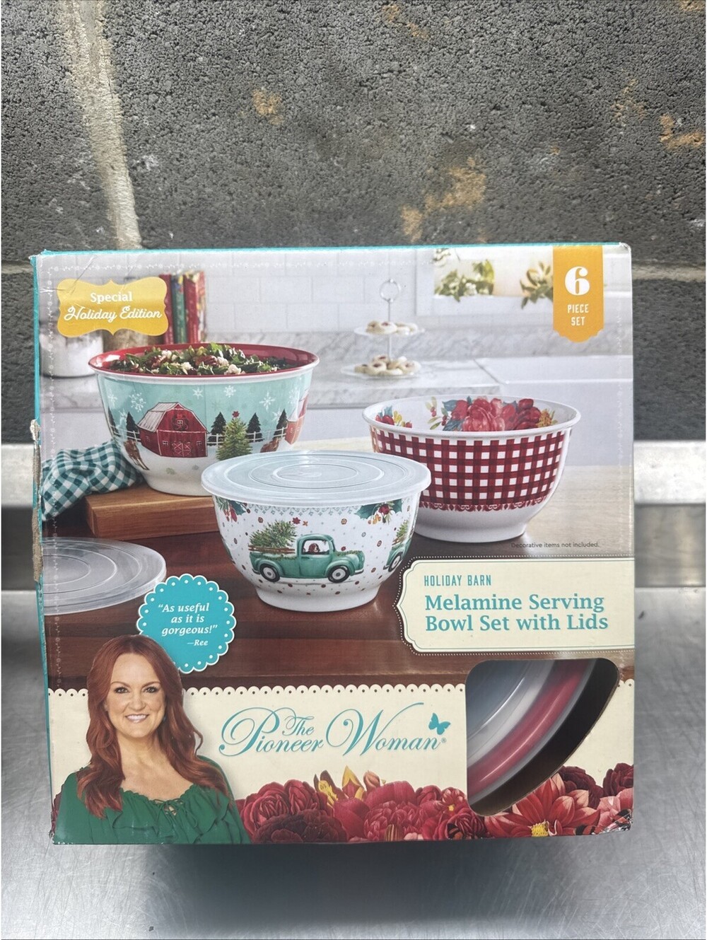 The Pioneer Woman Holiday Barn holiday special edition Bowl Set, 6 Piece set